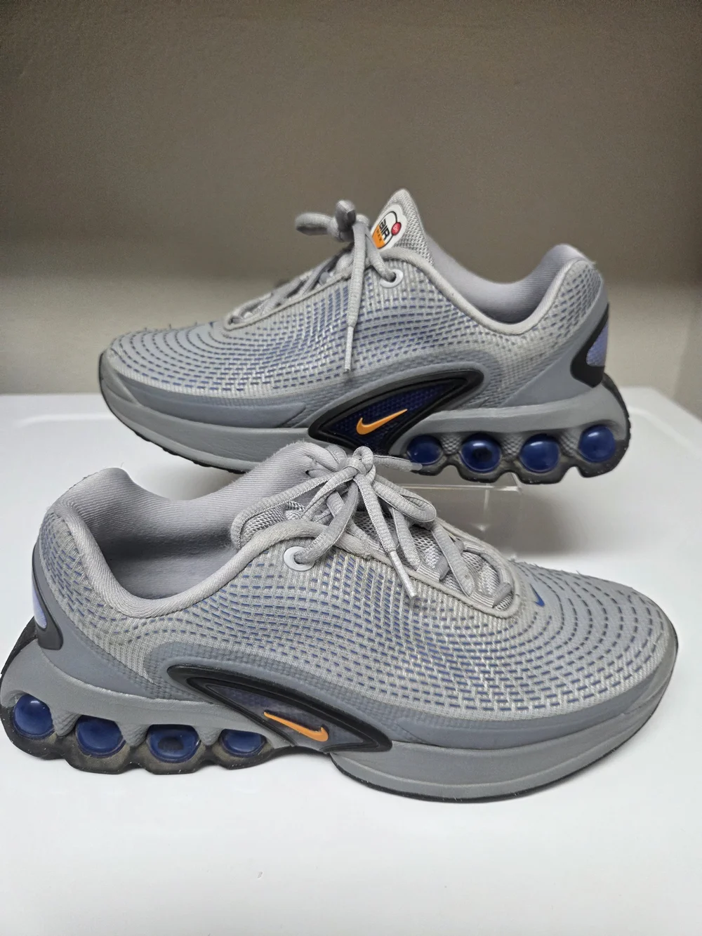 Nike Grey Mesh Running Sneakers with Blue Accents